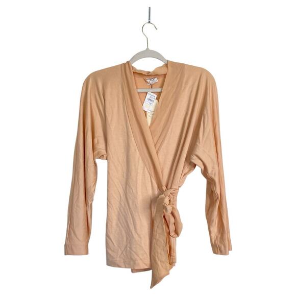 Vintage LA PERLA Peach Apricot Robe Wrap Top $344 Sleep Lingerie NWT - Picture 1 of 10